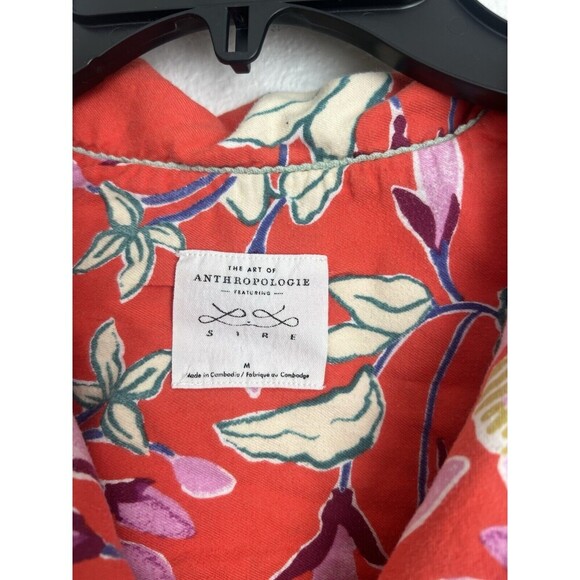 ANTHROPOLOGIE Lil Sire Cheetah Dreams Flannel Sleep Top Lounge Art Animal Medium - Picture 12 of 13